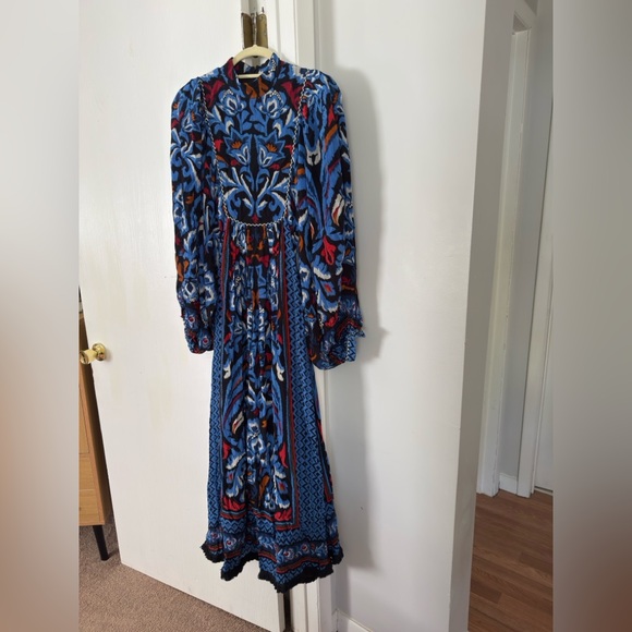 Farm Rio Black Toucans Scarf Long Sleeve Maxi Dress - Picture 7 of 9